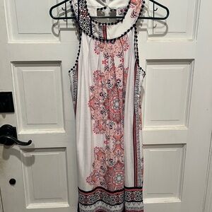 Trixxi Pink and White Patterned Midi Dress